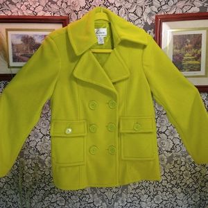 Louis Dell Olio green peacoat heavy fleece lined double breasted shoulder pads